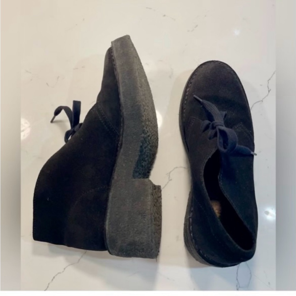 Black suede shoes